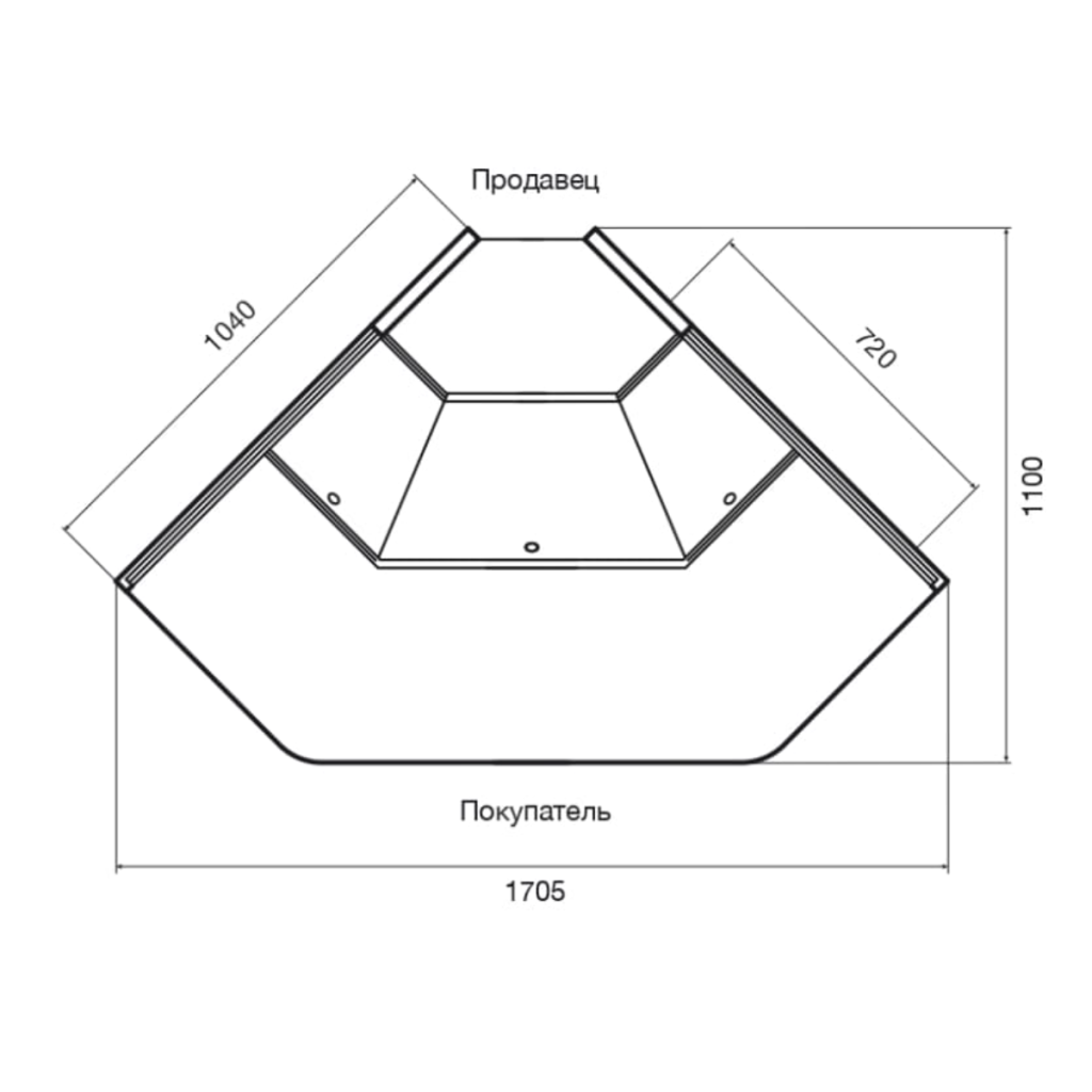 Витрина холодильная универсальная Dazzl Galaxy 080 Plug-in ОУ 90 динамика, прессервы