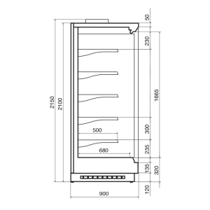 Горка холодильная Dazzl Vega 090 H210 125 - Изображение 3
