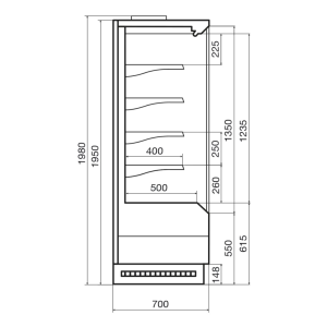 Горка холодильная Dazzl Vega 070 H195 Plug-in 190 фруктовая - Изображение 3