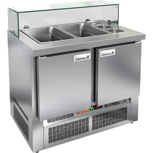 Стол холодильный для салатов HiCold SLE3-11GN низкое стекло