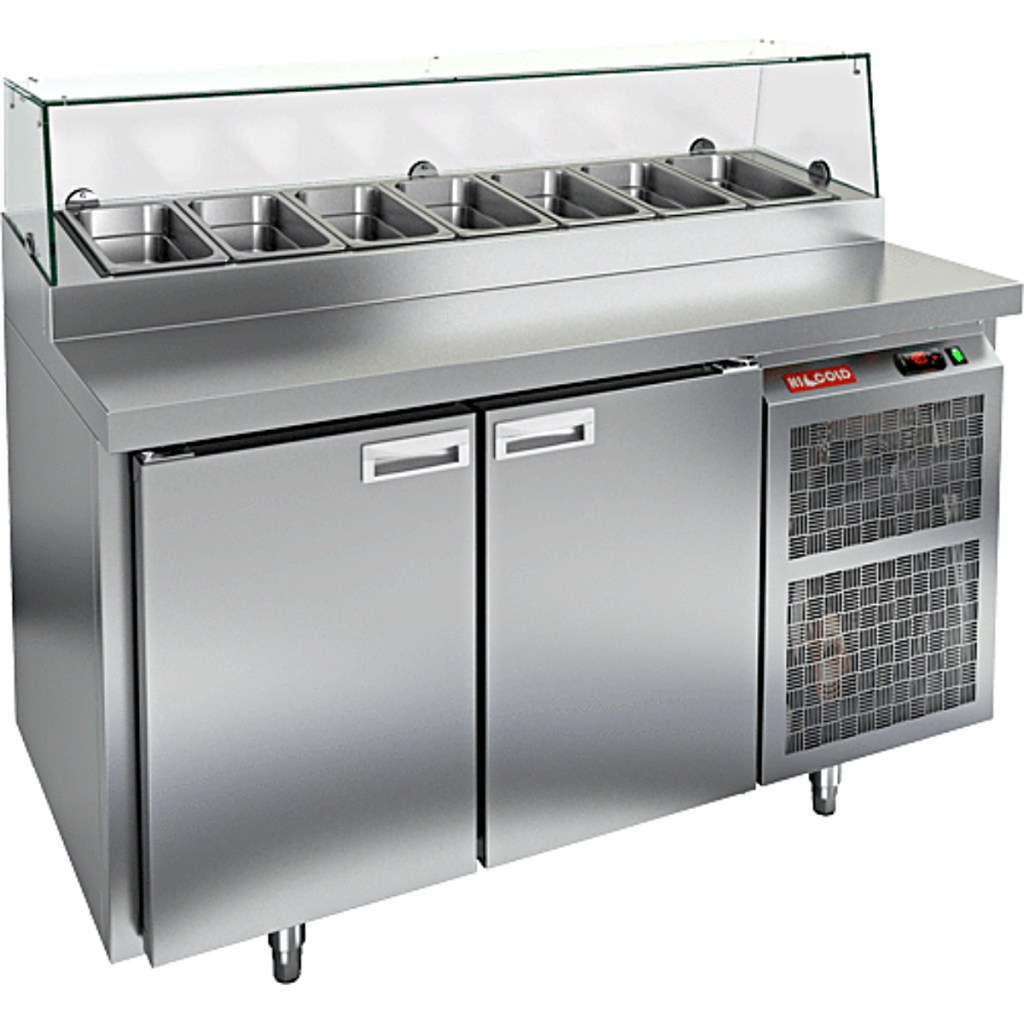 Стол холодильный для пиццы HiCold PZ1-11GN (1/3) стекло