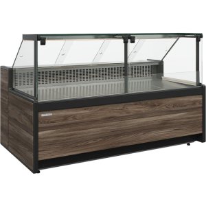 Витрина холодильная Carboma GC111 SM 3,75-1 (1008 Темный дуб) (газлифт, без боковин)