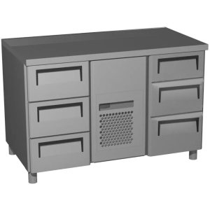 Стол холодильный среднетемпературный Carboma T70 M2-1 (2GN/NT Carboma) без борта (0430-1 корпус нерж 6 ящ)