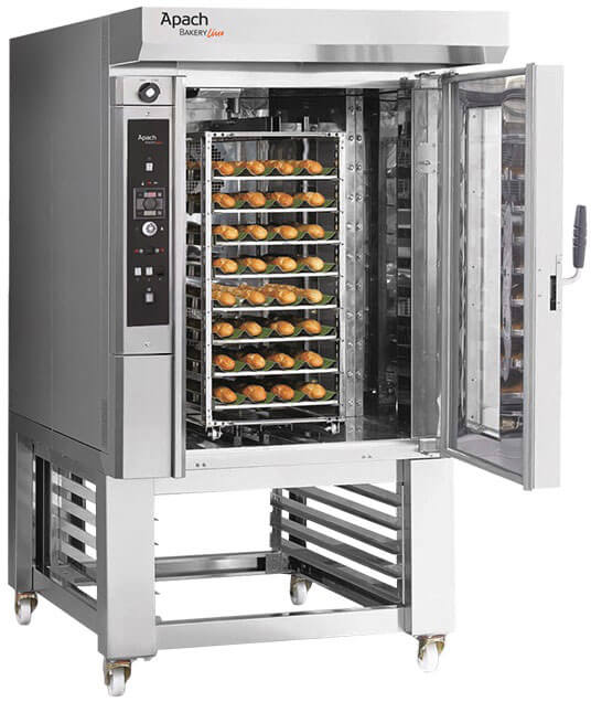 Печь миниротационная газовая с подставкой с направляющими Apach Bakery Line C46CS DPTA